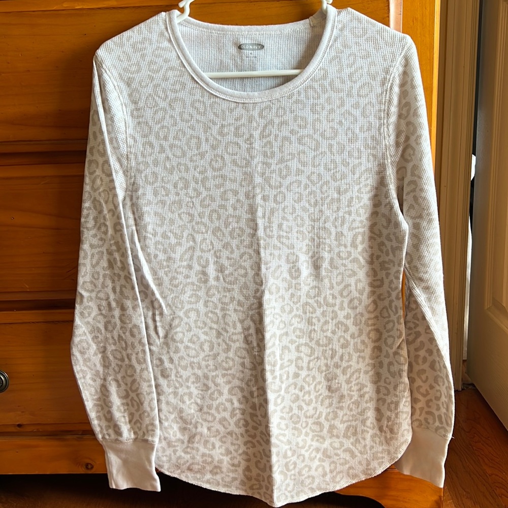 Old Navy Leopard Waffle Long Sleeve
